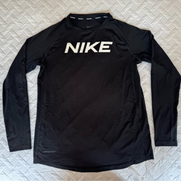 Nike DriFit Black Breathable Base Layer Long Sleeve Shirt Top Youth Boy XL - Picture 6 of 11